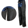Milwaukee Leather LKL6707 Women's Black Premium Leather Dual Comfort Motorcycle Rider Chaps