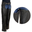 Milwaukee Leather LKL6707 Women's Black Premium Leather Dual Comfort Motorcycle Rider Chaps