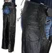 Milwaukee Leather LKL6707 Women's Black Premium Leather Dual Comfort Motorcycle Rider Chaps