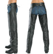 Milwaukee Leather LKL6707 Women's Black Premium Leather Dual Comfort Motorcycle Rider Chaps