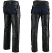 Milwaukee Leather LKM5714 Men's Black Premium Leather Motorcycle Riding Chaps w/ Removable Insulating Liner
