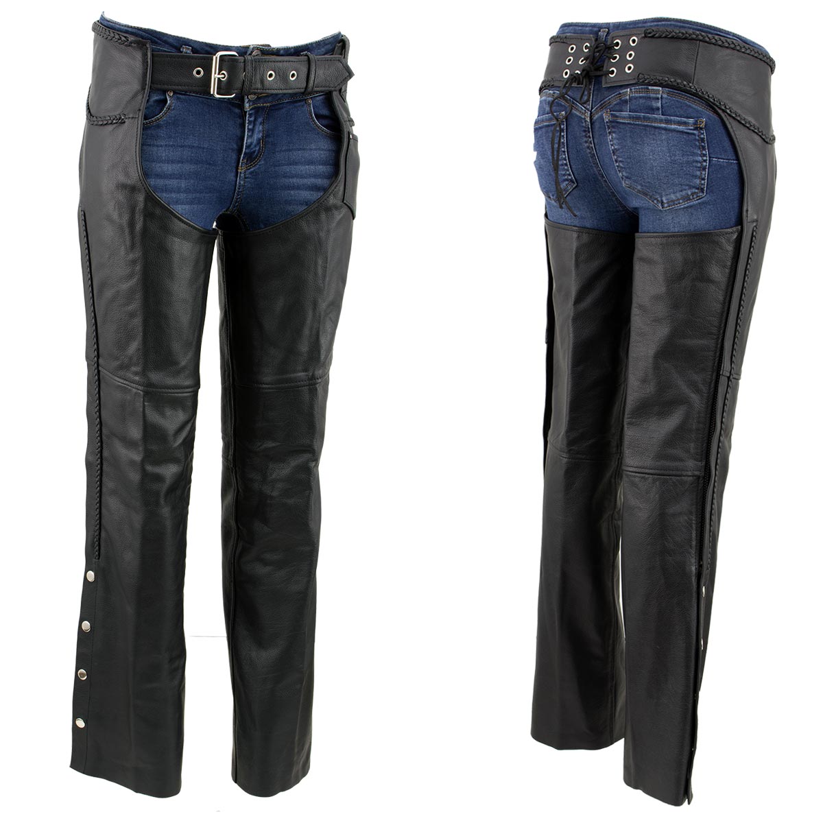 Milwaukee Leather LKM5725 Women's Braided Black Premium Leather