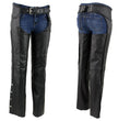 Milwaukee Leather LKM5725 Women's Braided Black Premium Leather Motorcycle Rider Chaps