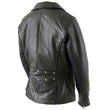 Milwaukee Leather LKL27001 Women's Classic Braided Premium Black Leather Fitted Motorycle Riders Biker Jacket