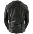 Milwaukee Leather LKL27001 Women's Classic Braided Premium Black Leather Fitted Motorycle Riders Biker Jacket