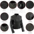 Milwaukee Leather LKL2735 Women's Black Premium Leather Scuba Style Biker Jacket w/ Mandarin Collar