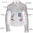 Milwaukee Leather LKL2738 Women's Red Premium Leather Scuba Style Biker Jacket w/ Mandarin Collar