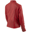 Milwaukee Leather LKL2738 Women's Red Premium Leather Scuba Style Biker Jacket w/ Mandarin Collar