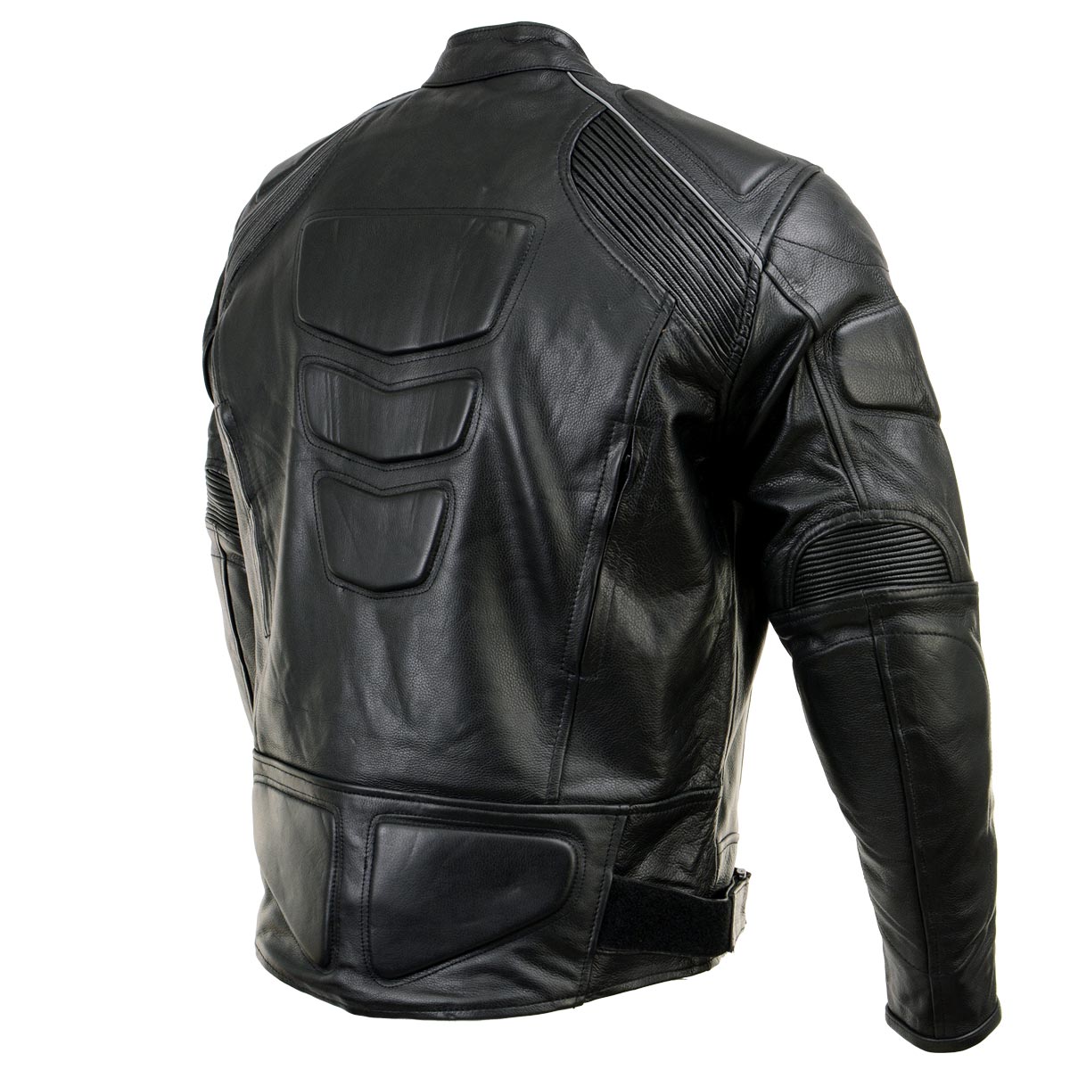 Xelement B9119 Men's 'Frenzy' Black Armored Leather Motorcycle Jacket