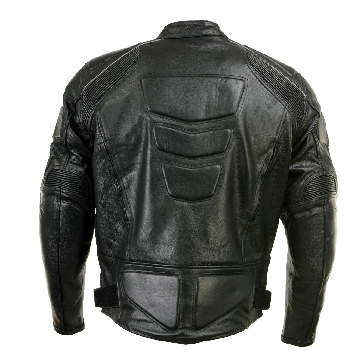 Xelement B9119 Men's 'Frenzy' Black Armored Leather Motorcycle Jacket