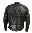 Milwaukee Leather LKM17007 Men's Premium Black Leather Motorcycle Bikers Rider Jacket w/ CE Armor