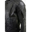 Milwaukee Leather LKM17007 Men's Premium Black Leather Motorcycle Bikers Rider Jacket w/ CE Armor