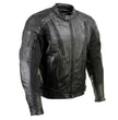 Milwaukee Leather LKM17007 Men's Premium Black Leather Motorcycle Bikers Rider Jacket w/ CE Armor