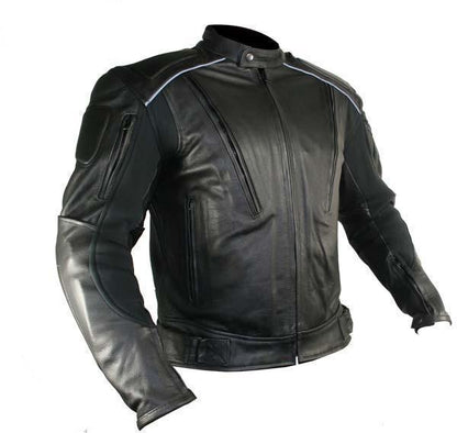 Xelement B9119 Men's 'Frenzy' Black Armored Leather Motorcycle Jacket