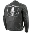 Milwaukee Leather LKM17008 Men's Premium Black Reflective Skulls Cruiser Style Motorcycle Jacket w/ CE Armor