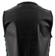 Milwaukee Leather Men's Drifter Black Collarless Buffalo Leather Motorcycle Vest - LKM3792