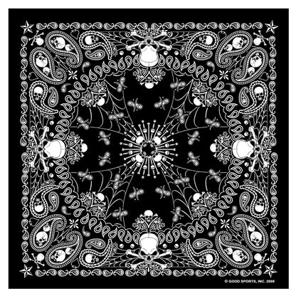 Hot Leathers BAB1039 Black Paisley Skull Bandana