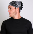 Hot Leathers BAB1039 Black Paisley Skull Bandana