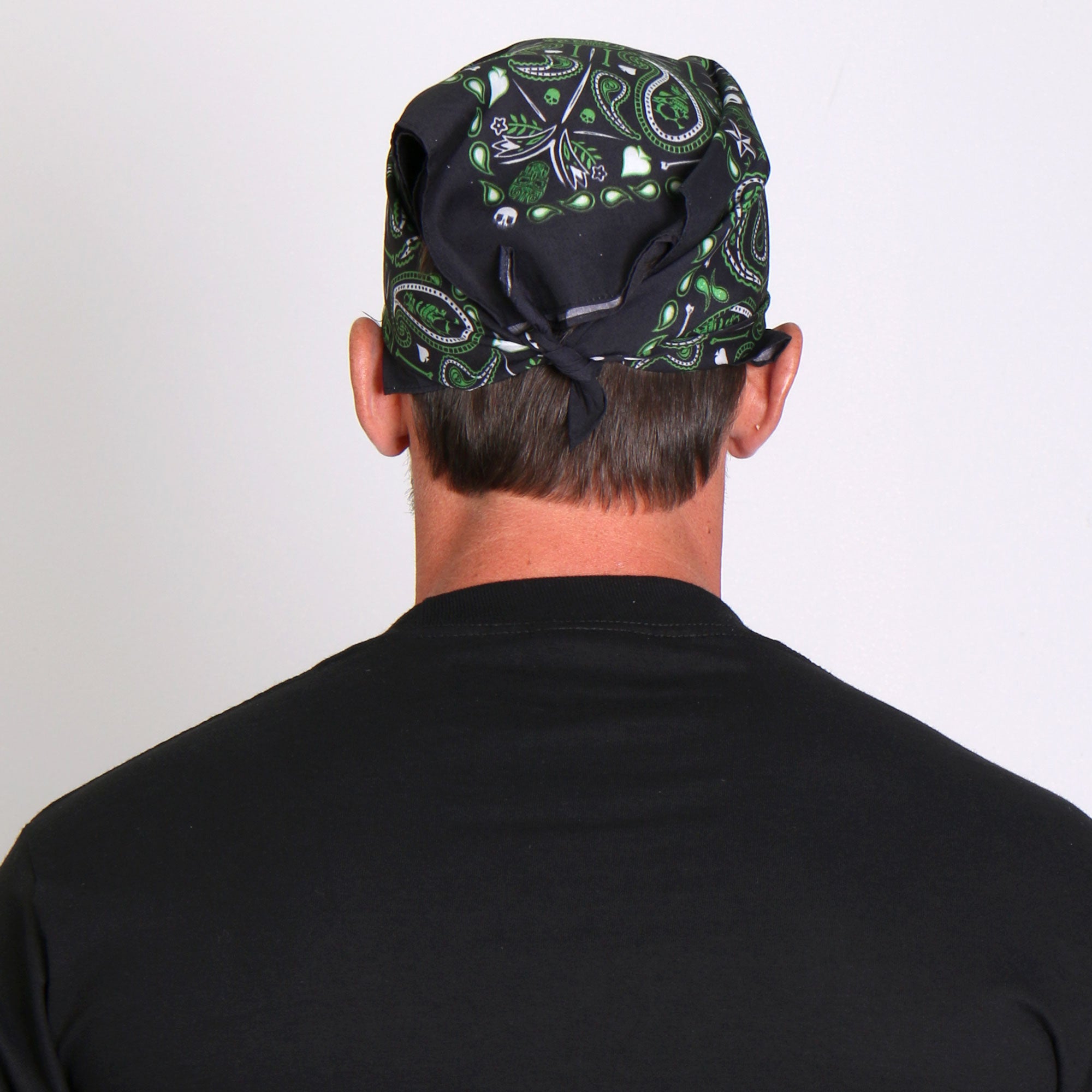 Hot Leathers BAB1068 Green Paisley Skulls Bandana – Milwaukee