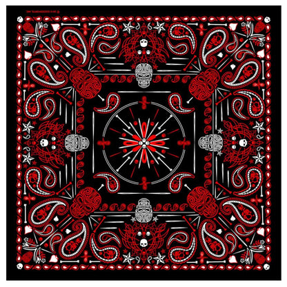 Hot Leathers BAB1070 Red Paisley Skulls Bandana