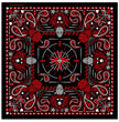 Hot Leathers BAB1070 Red Paisley Skulls Bandana