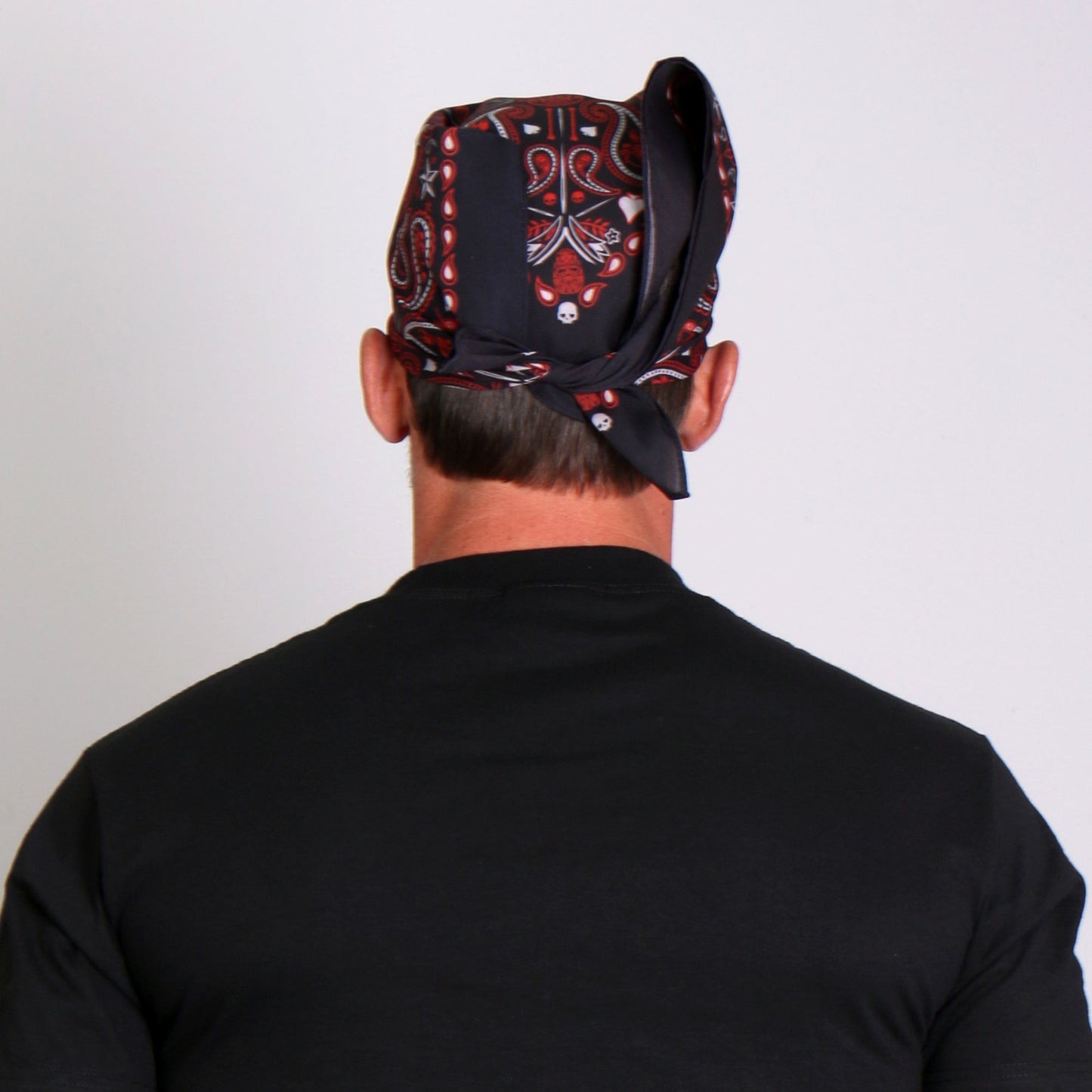 Hot Leathers BAB1070 Red Paisley Skulls Bandana