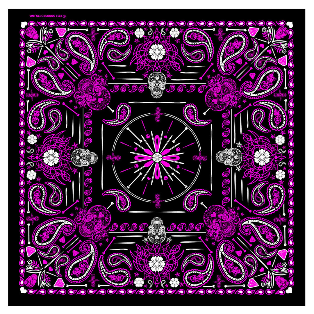 Hot Leathers BAB1071 Ladies Pink Paisley Skulls Bandana