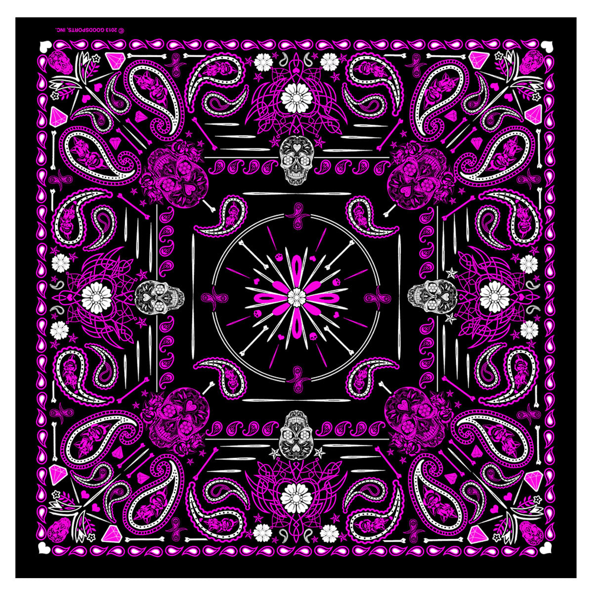 Hot Leathers BAB1071 Ladies Pink Paisley Skulls Bandana