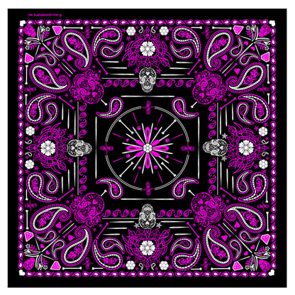 Hot Leathers BAB1071 Ladies Pink Paisley Skulls Bandana