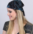 Hot Leathers BAB1072 Ladies Blue Paisley Skulls Bandana
