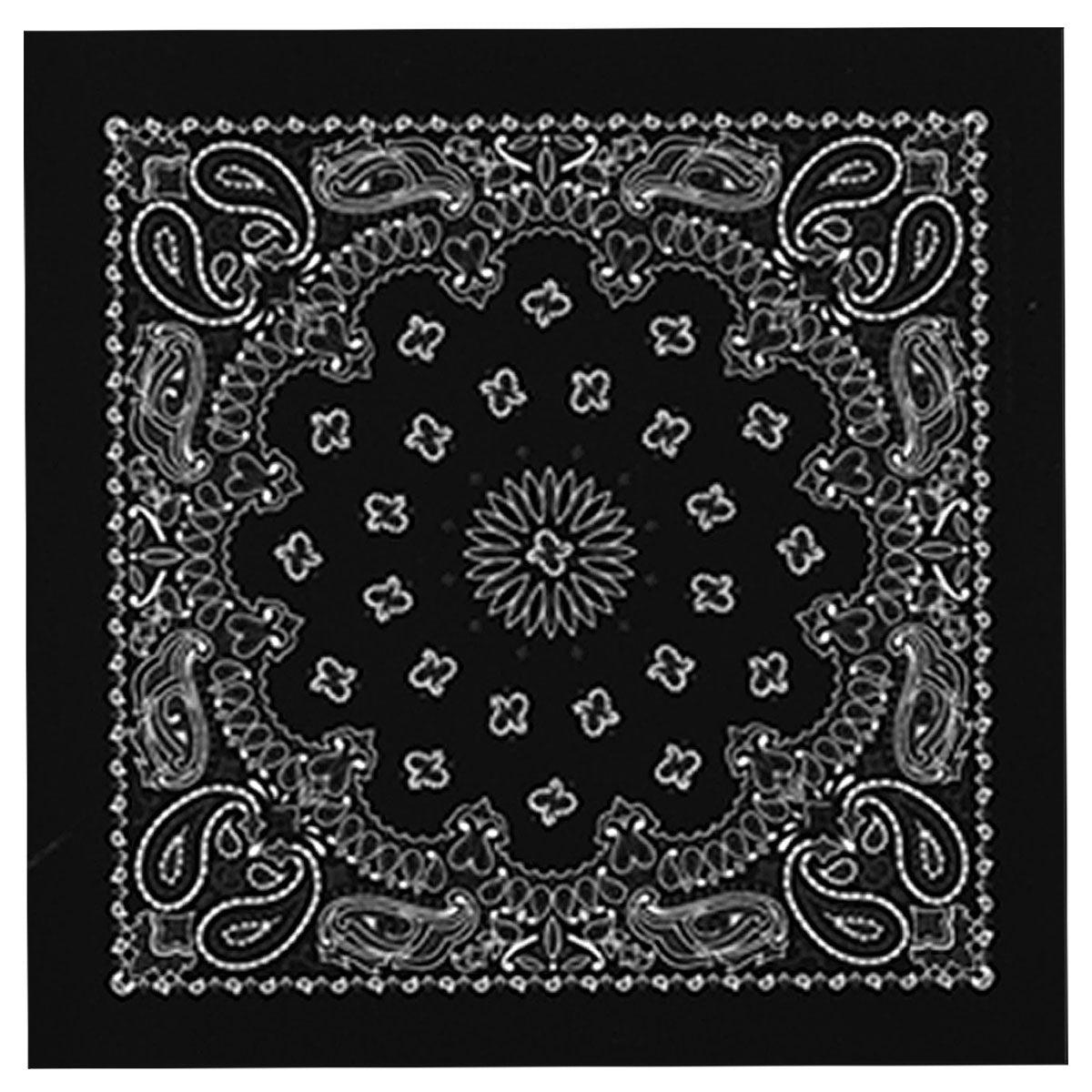 Hot Leathers BAP1001 Classic Black and White Paisley Bandana