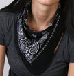 Hot Leathers BAP1001 Classic Black and White Paisley Bandana