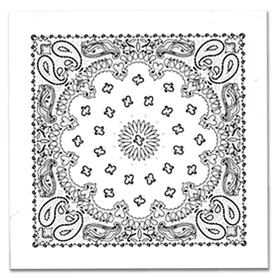 Hot Leathers BAP1005 Classic White Paisley Bandana