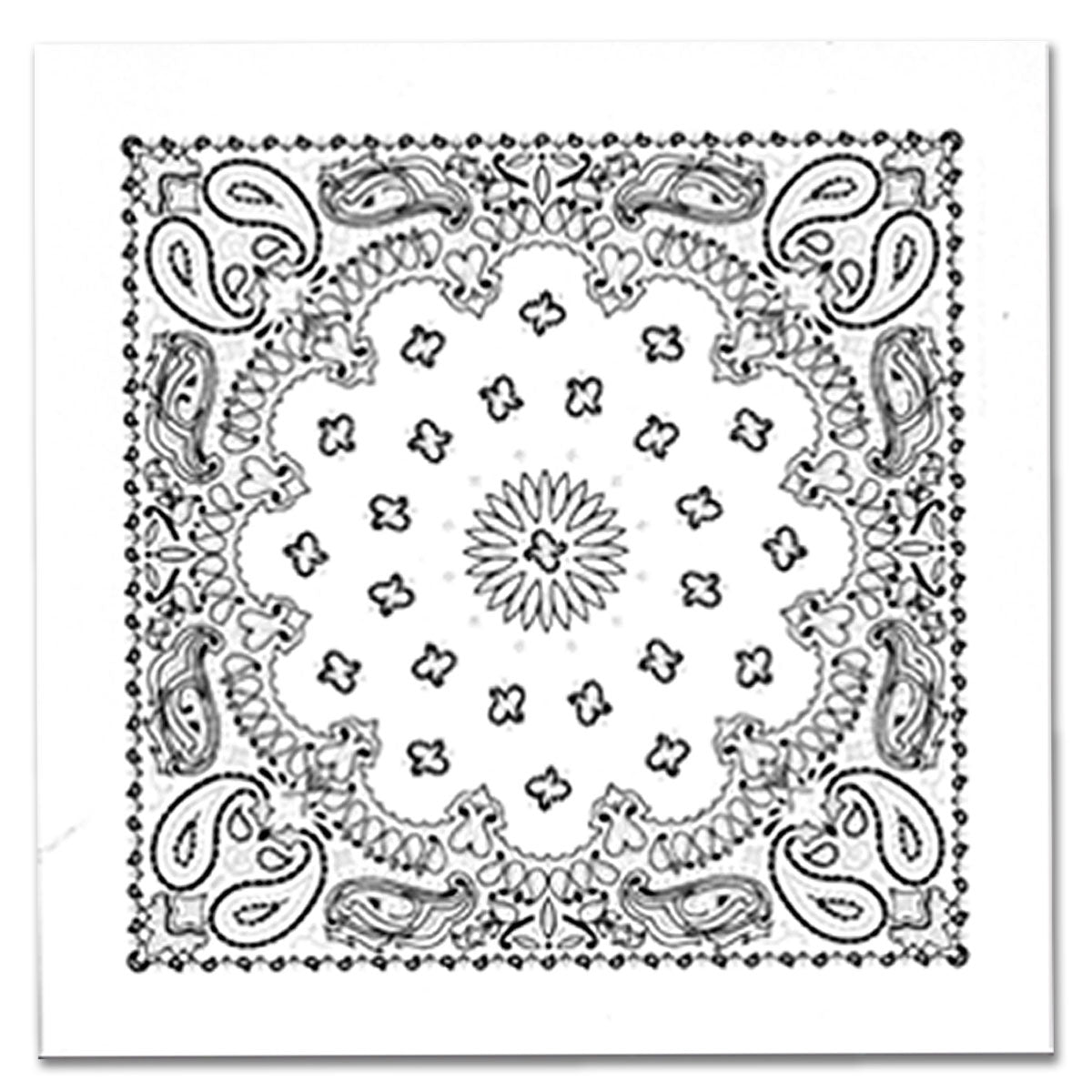 Hot Leathers BAP1005 Classic White Paisley Bandana