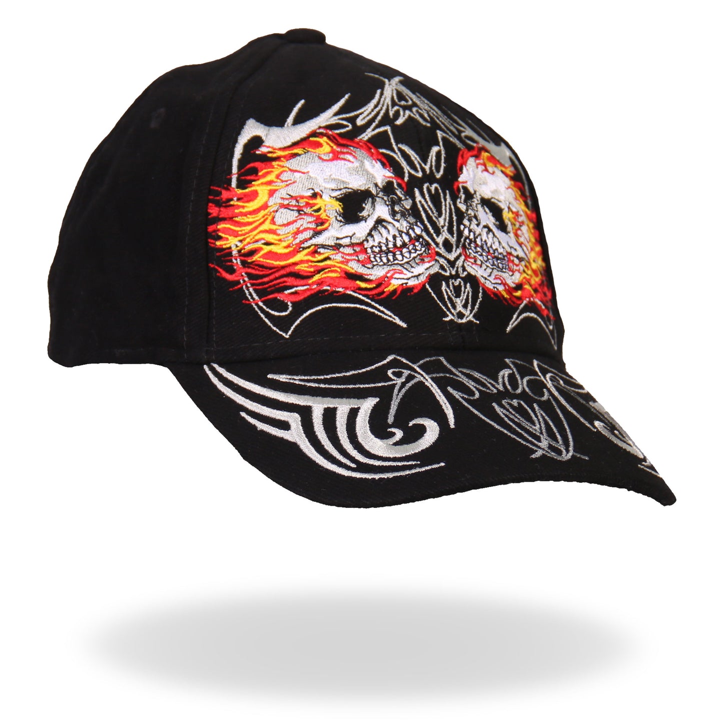 Hot Leathers BCA1027 Mirror Skulls Ball Cap