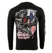 Biker Clothing Co. BCC117012 Men's Black 'Make America Great Again' Motorcycle Long Sleeve T-Shirt