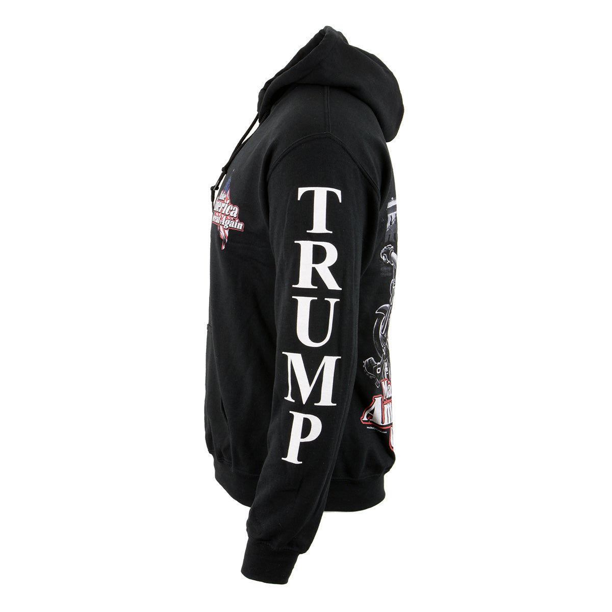 Biker Clothing Co. BCC118012 Men's Black 'Make America Great Again' Motorcycle Hoodie