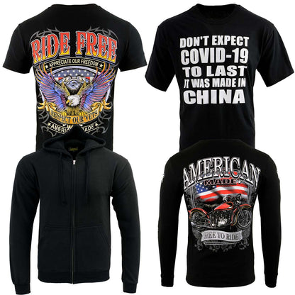 Men’s Box-5 Biker Clothing Co. Short Sleeve, Long Sleeve and Hoodie Bundle Box