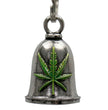 Milwaukee Leather MLB9059 Pot Leaf Motorcycle Good Luck Bell w/ Key Ring-Key Chain Accessory for Bikers