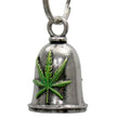 Milwaukee Leather MLB9059 Pot Leaf Motorcycle Good Luck Bell w/ Key Ring-Key Chain Accessory for Bikers