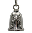 Milwaukee Leather MLB9087 Crossed Pistols Motorcycle Good Luck Bell w/ Key Ring-Key Chain Accessory for Bikers