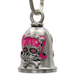 Milwaukee Leather MLB9107 Girly Skull Motorcycle Good Luck Bell w/ Key Ring-Key Chain Accessory for Bikers