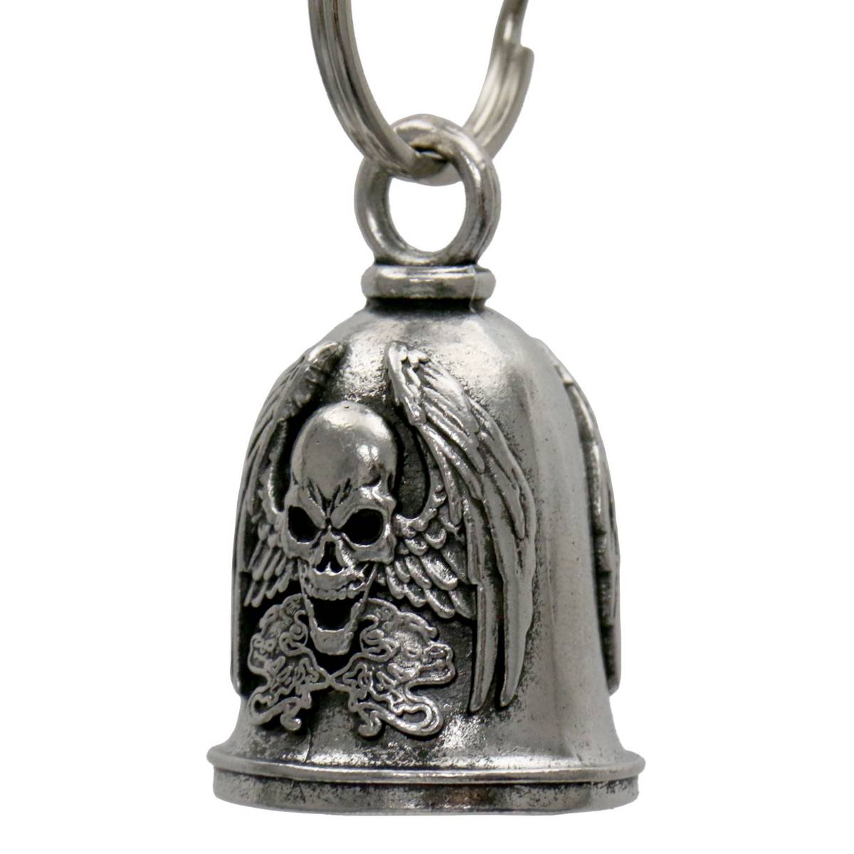 Milwaukee Leather MLB9139 Skull Ghost Motorcycle Good Luck Bell w/ Key Ring-Key Chain Accessory for Bikers