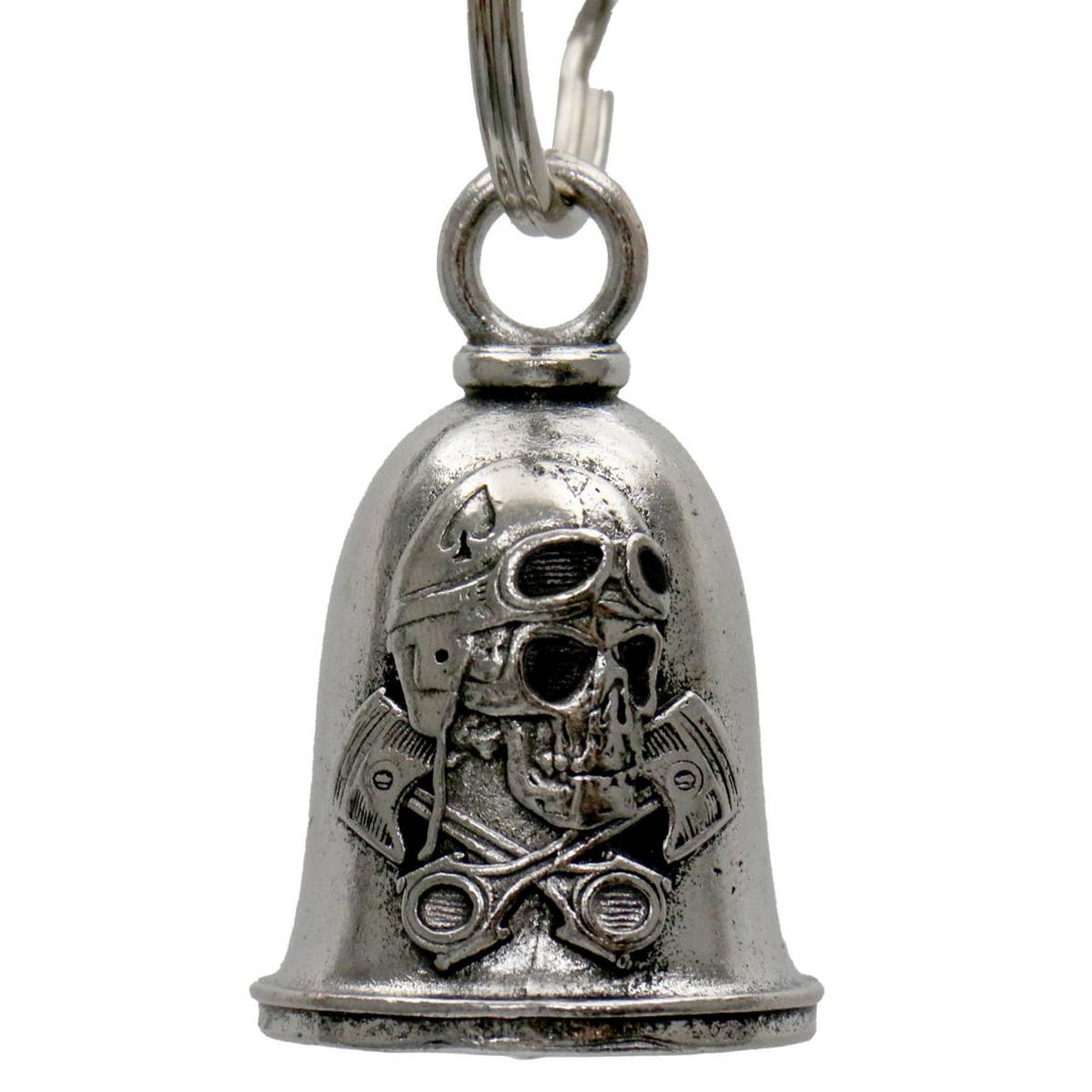 Milwaukee Leather MLB9149 Vintage Skull Motorcycle Good Luck Bell w/ Key Ring-Key Chain Accessory for Bikers