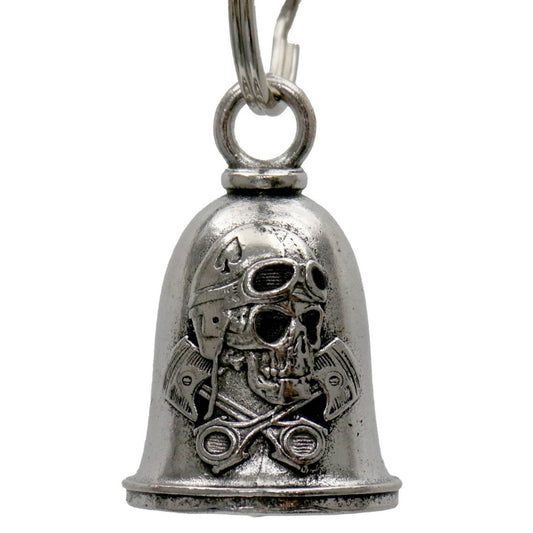 Milwaukee Leather MLB9149 Vintage Skull Motorcycle Good Luck Bell w/ Key Ring-Key Chain Accessory for Bikers