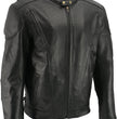 M-Boss Motorcycle Apparel BOS11510 Men’s ‘Speed’ Black Cowhide Leather Motorcycle Riding Jacket