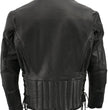 M-Boss Motorcycle Apparel BOS11510 Men’s ‘Speed’ Black Cowhide Leather Motorcycle Riding Jacket
