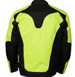 M Boss Motorcycle Apparel BOS11701 Men's High-Vis Green Nylon Motorcycle Racer Riding Jacket with Mesh Panel Black