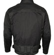 M Boss Motorcycle Apparel BOS11703 Men's Black Nylon and Mesh Motorcycle Racer Riding Jacket with Reflective Piping