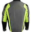 M Boss Motorcycle Apparel BOS11706 Men's Hi-Vis Green Nylon Motorcycle Racer Jacket with Armor Protection